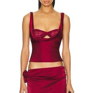 Lioness Red Satin Bralette Top